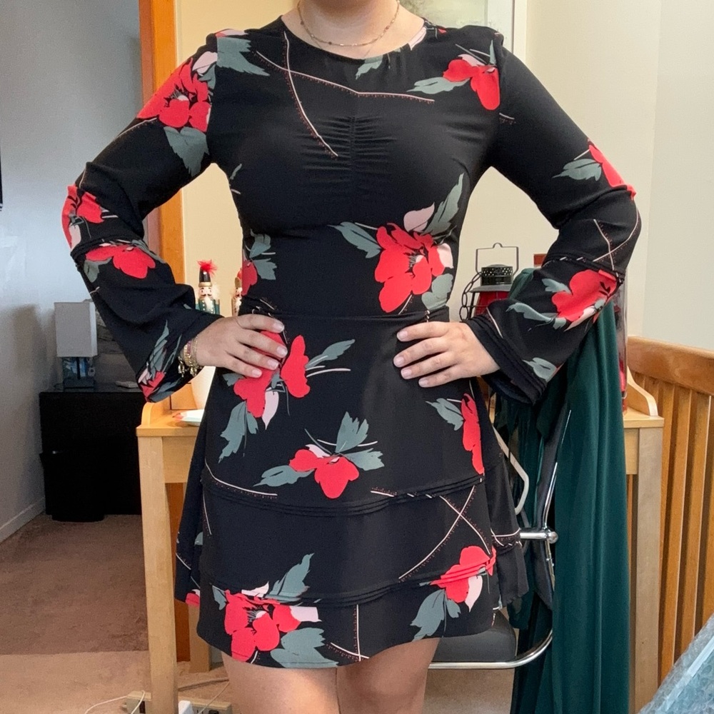 Fit and Flare Patterned Dress